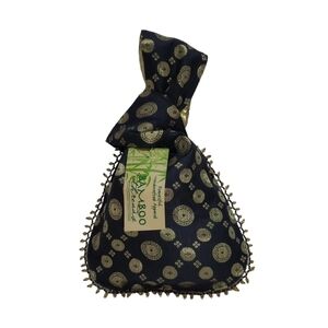 Japanese Knot Wristlet Purse Bag - Bamboo Trading Company - Black & Gold w/Beads